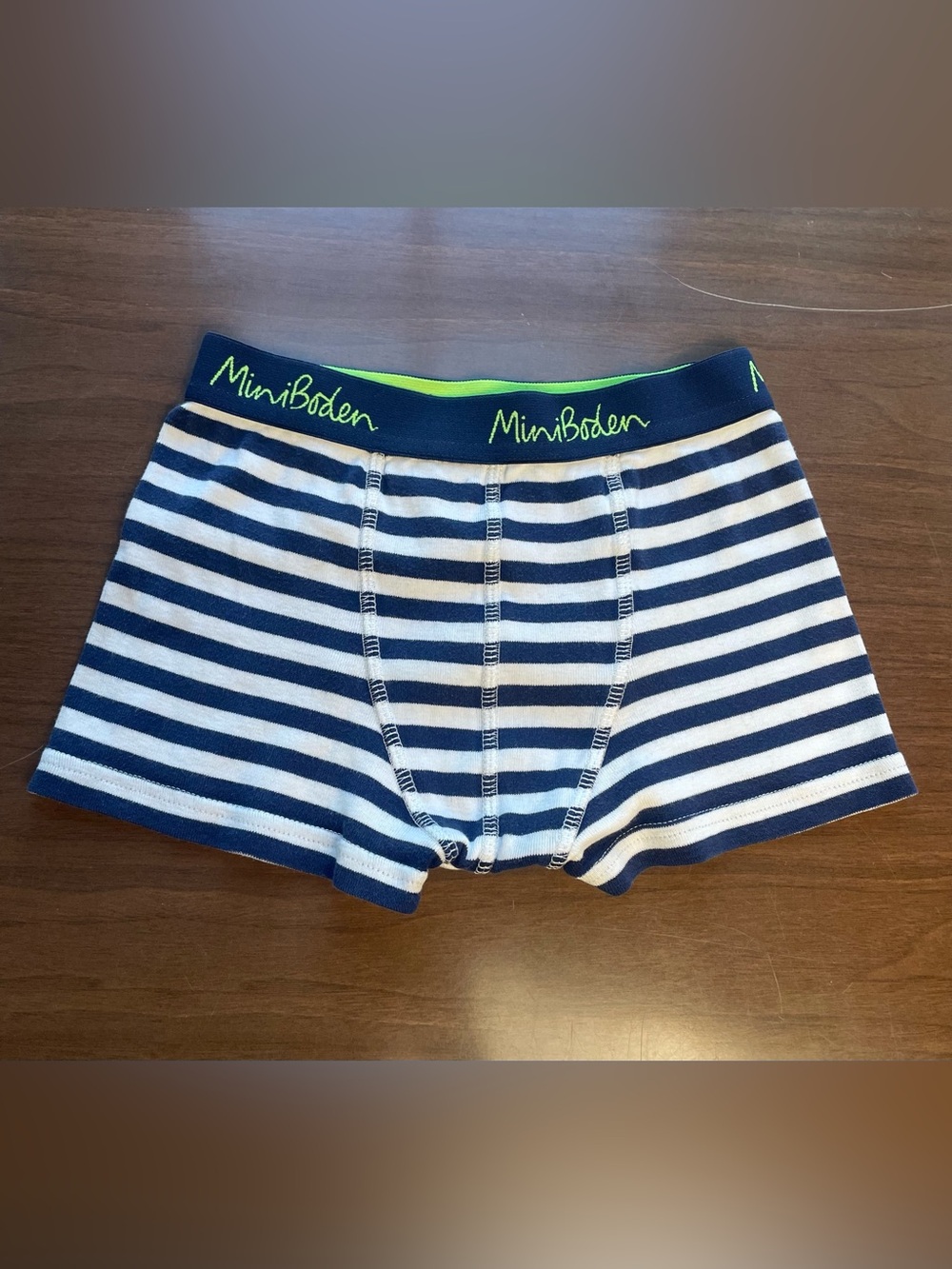 Mini Boden Navy & White Striped Boxer Briefs